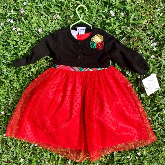 COPY - NWT gorgeous red dress with green plaid - Picture 3 of 12